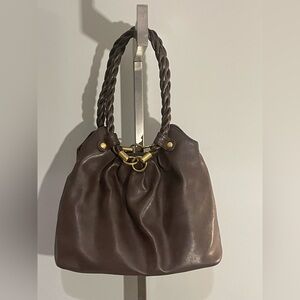 Relic faux leather Brown Satchel Handbag Shoulder bag woven straps purse